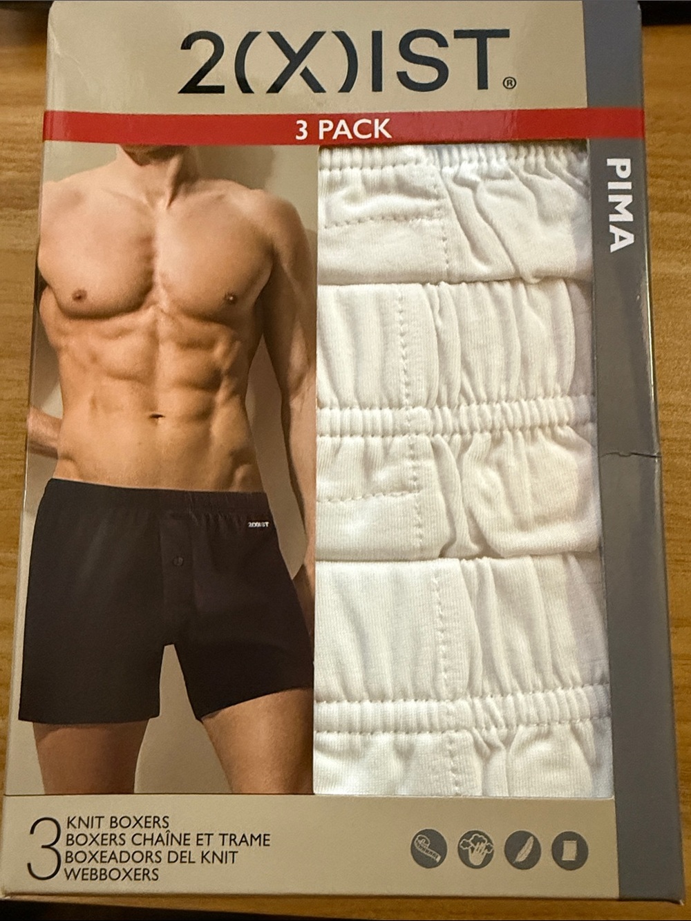 2xist Pima Knit Boxers - White - 3 Pack